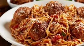 BJS Menu Jumbo Spaghetti and Meatballs